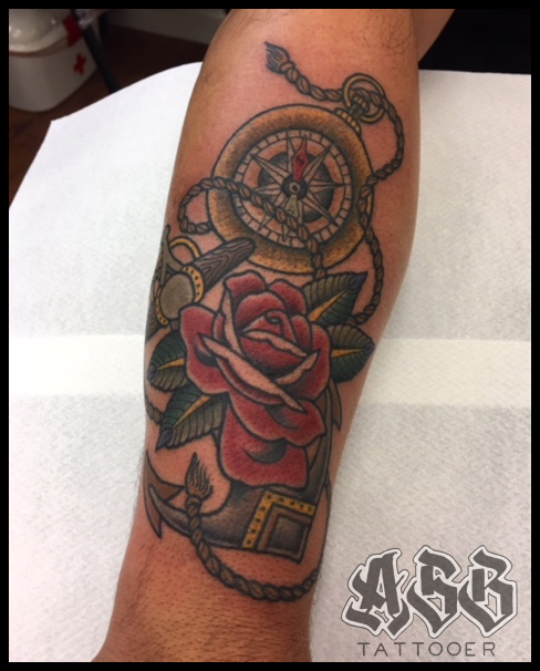 ASP Tatuaje ancla y rosa - mandragoratattoo Tatuajes y Piercing en