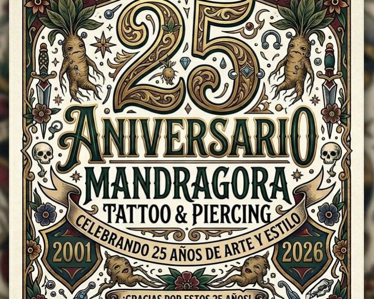 Tienda de tatuajes en Santurtzi - 25 aniversario de Mandragora Tattoo